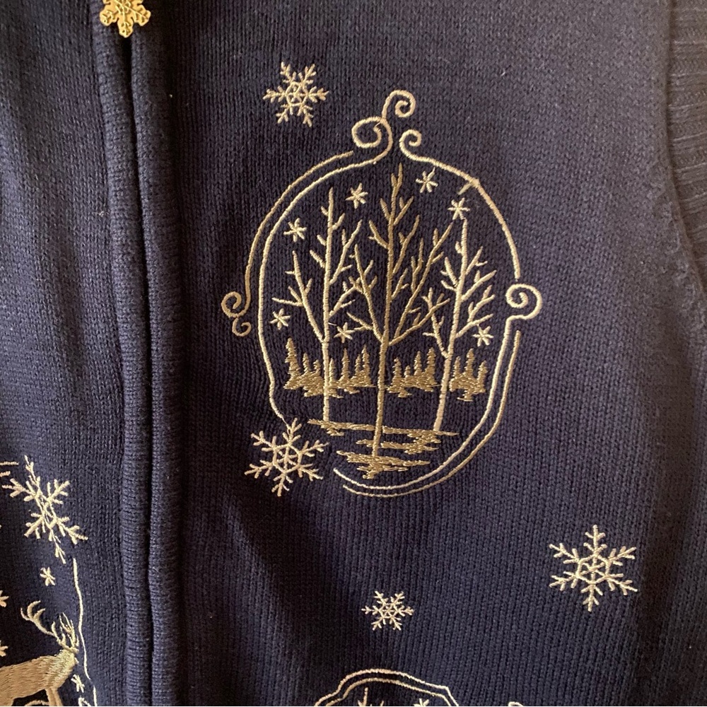 Vintage Southern Lady Women's Winter Embroidered Sweater Vest Zip Closure Small - Picture 2 of 8